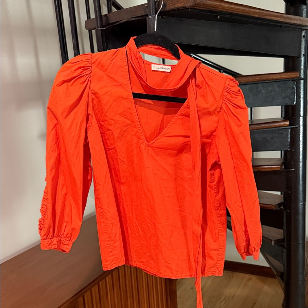 Ulla Johnson Vibrant Orange Blouse